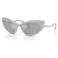 Sunglasses, Cat-Eye shape, Silver Tone by SWAROVSKI