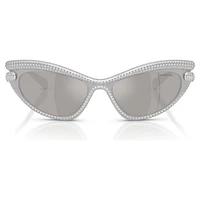 Sunglasses, Cat-Eye shape, Silver Tone by SWAROVSKI