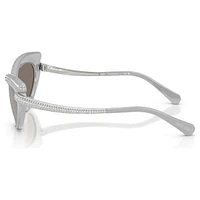 Sunglasses, Cat-Eye shape, Silver Tone by SWAROVSKI
