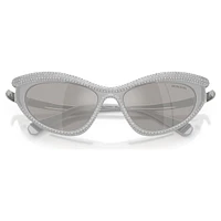 Sunglasses, Cat-Eye shape, Silver Tone by SWAROVSKI