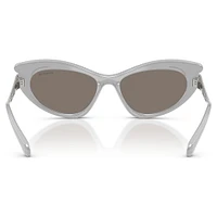 Sunglasses, Cat-Eye shape, Silver Tone by SWAROVSKI