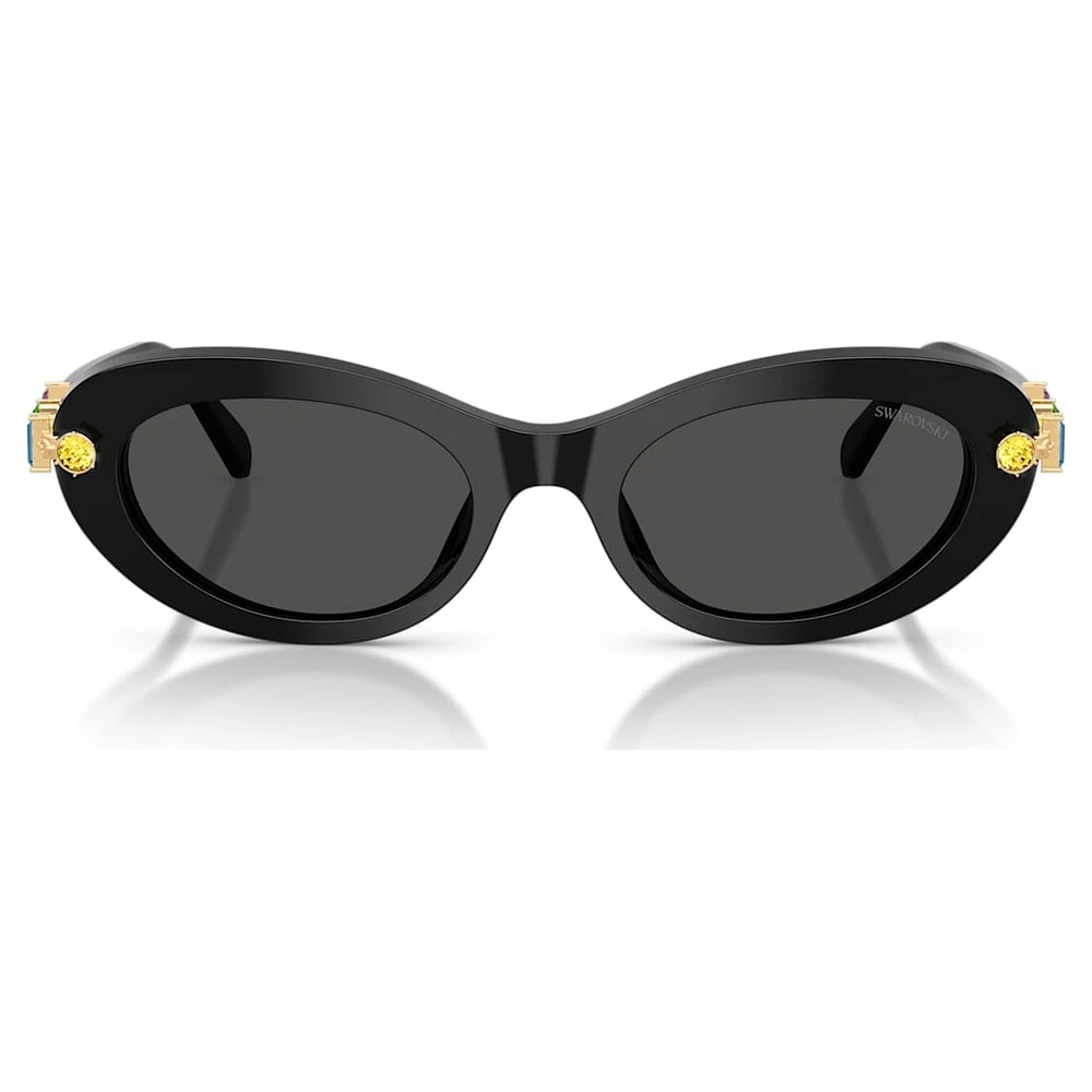 Sunglasses, Oval shape, Black by SWAROVSKI