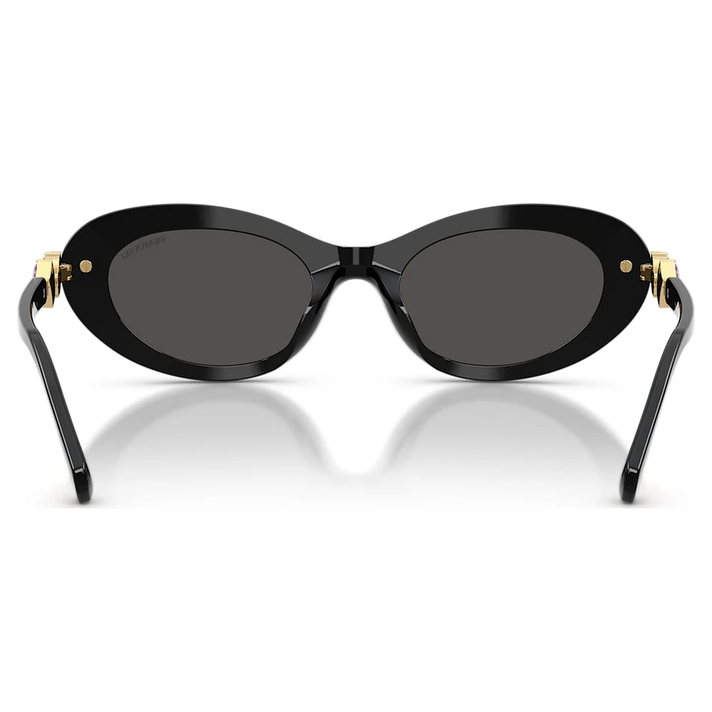 Sunglasses, Oval shape, Black by SWAROVSKI