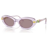 Sunglasses, Oval shape, Pink by SWAROVSKI