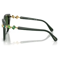 Sunglasses, Square shape, Green by SWAROVSKI