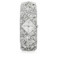 Curiosa bangle watch, Crystal bracelet, Silver tone, Stainless steel by SWAROVSKI