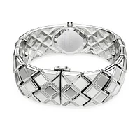 Curiosa bangle watch, Crystal bracelet, Silver tone, Stainless steel by SWAROVSKI