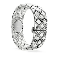 Curiosa bangle watch, Crystal bracelet, Silver tone, Stainless steel by SWAROVSKI
