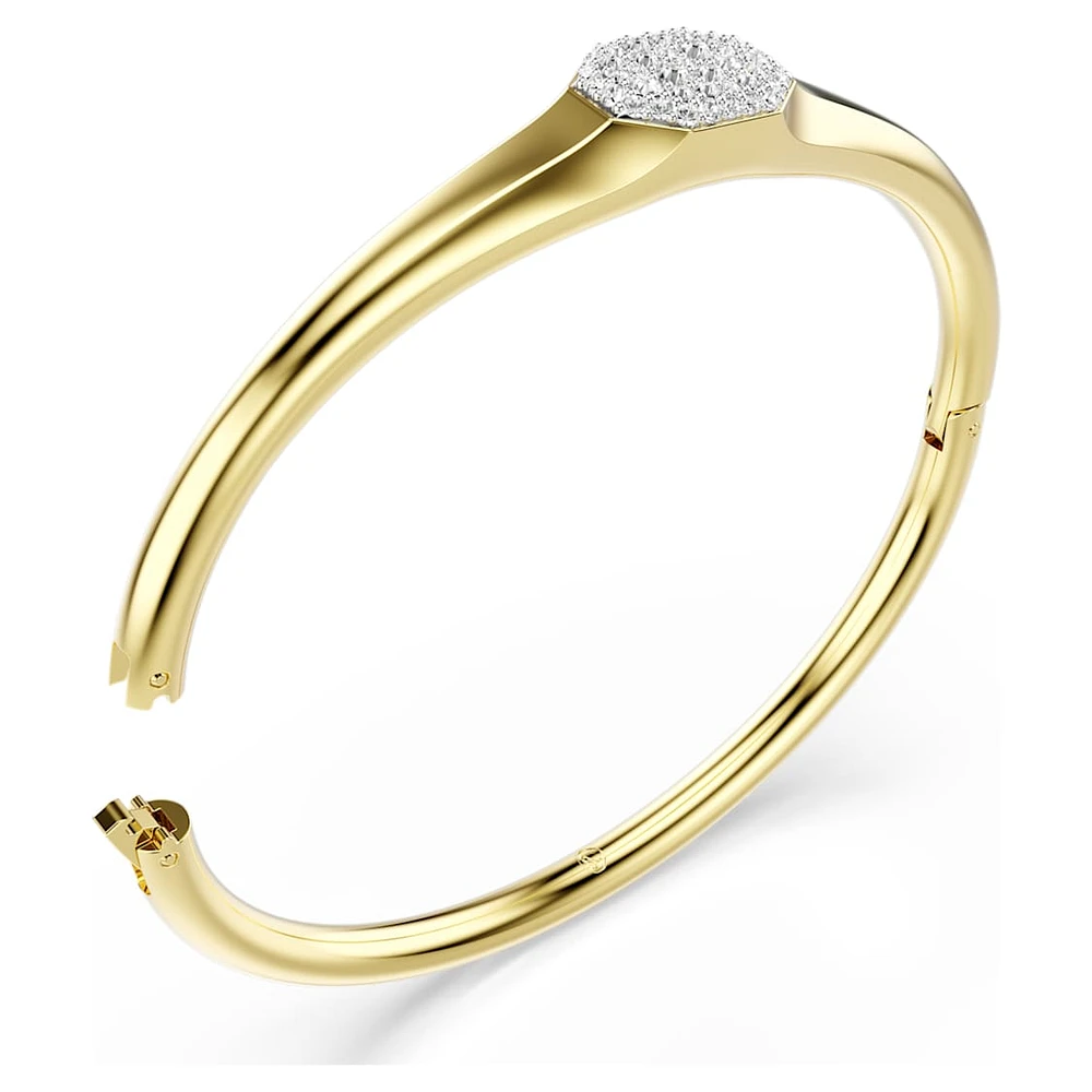 Dextera bangle, Round cut, White, Gold-tone plated by SWAROVSKI
