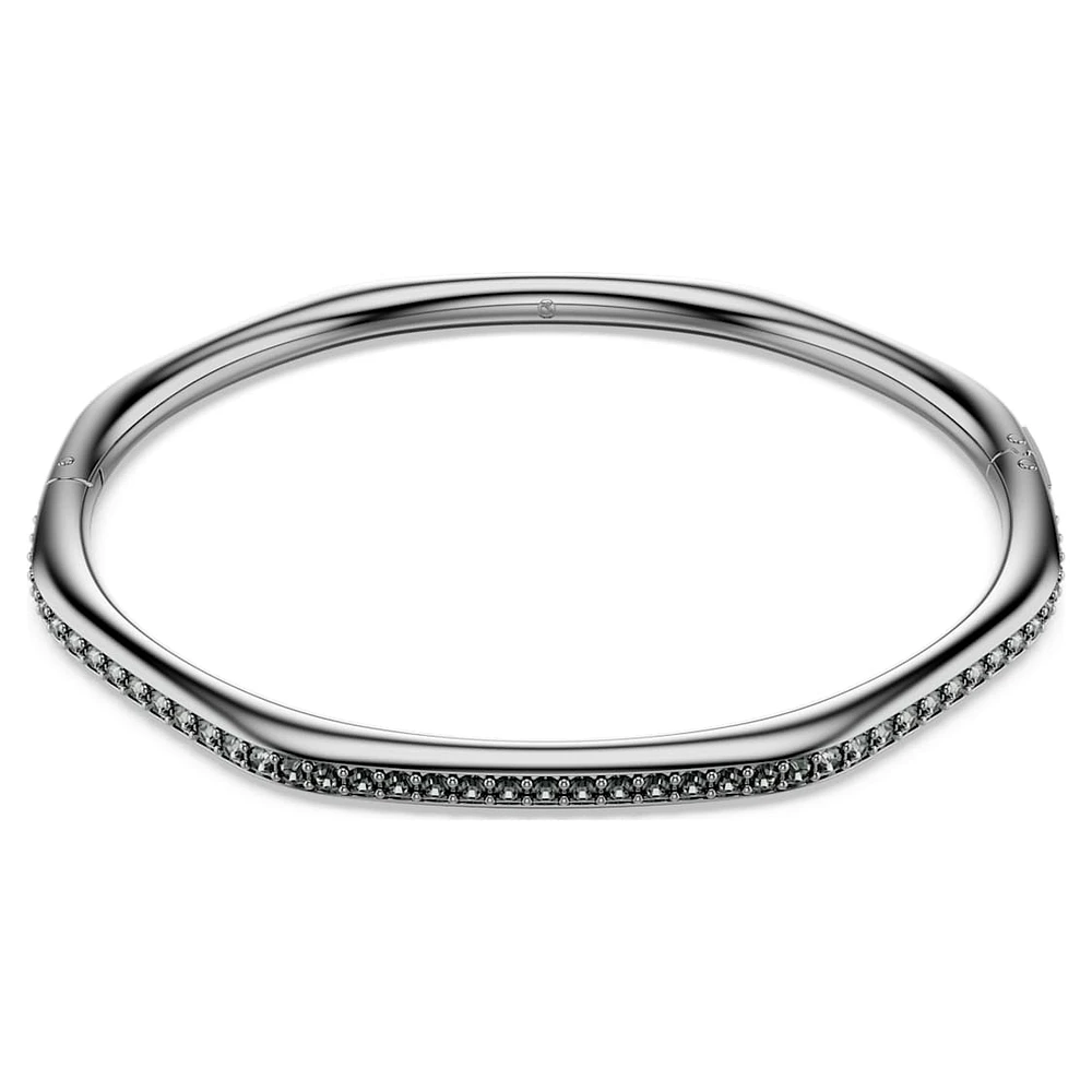 Dextera bangle, Octagon shape, Round cut, White, Ruthenium plated by SWAROVSKI