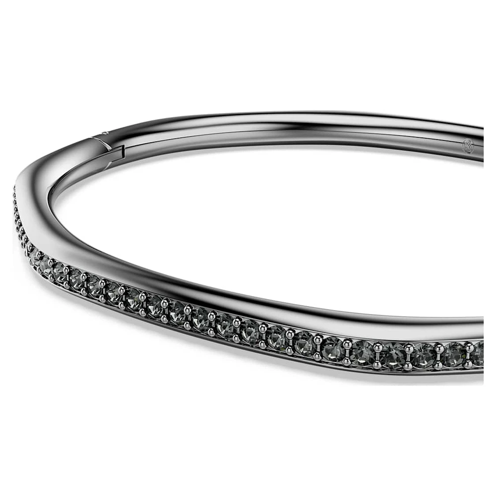 Dextera bangle, Octagon shape, Round cut, White, Ruthenium plated by SWAROVSKI