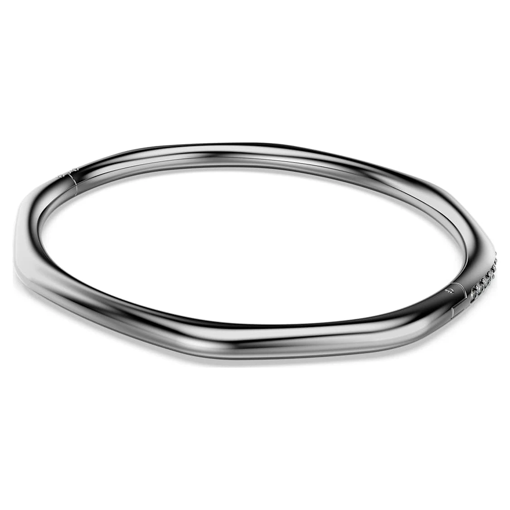 Dextera bangle, Octagon shape, Round cut, White, Ruthenium plated by SWAROVSKI