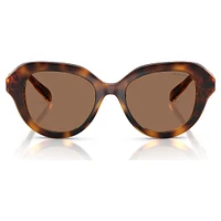 Sunglasses, Round shape, Brown by SWAROVSKI