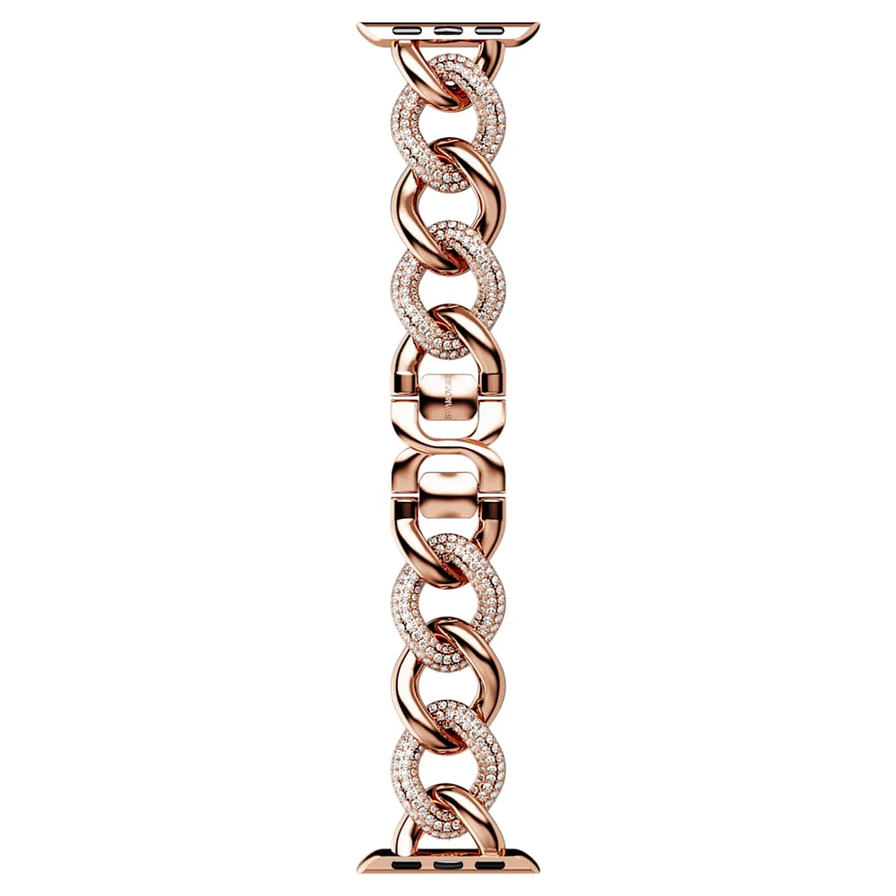 Chain strap, For Apple Watch® 40mm & 41mm, Rose gold tone, Rose gold-tone finish by SWAROVSKI