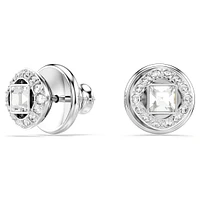 Una Angelic stud earrings, Square cut, White, Rhodium plated by SWAROVSKI