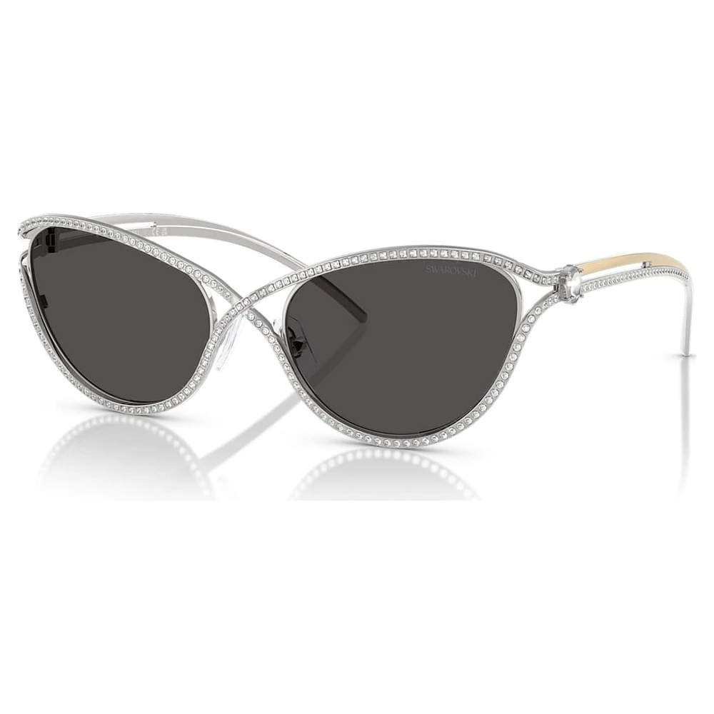 Sunglasses, Cat-Eye shape, SK7025, Silver Tone by SWAROVSKI