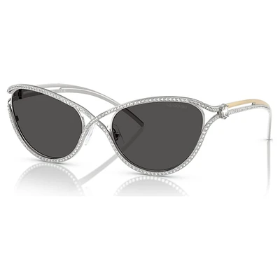 Sunglasses, Cat-Eye shape, SK7025, Silver Tone by SWAROVSKI