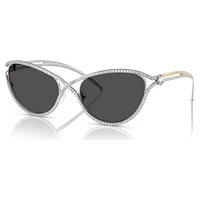 Sunglasses, Cat-Eye shape, SK7025, Silver Tone by SWAROVSKI