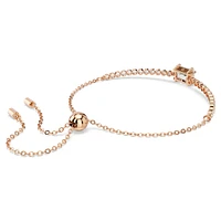Matrix Tennis bracelet, Mixed cuts, White, Rose gold-tone plated by SWAROVSKI