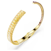 Matrix bangle, Mixed cuts, Multicolored, Gold-tone plated by SWAROVSKI