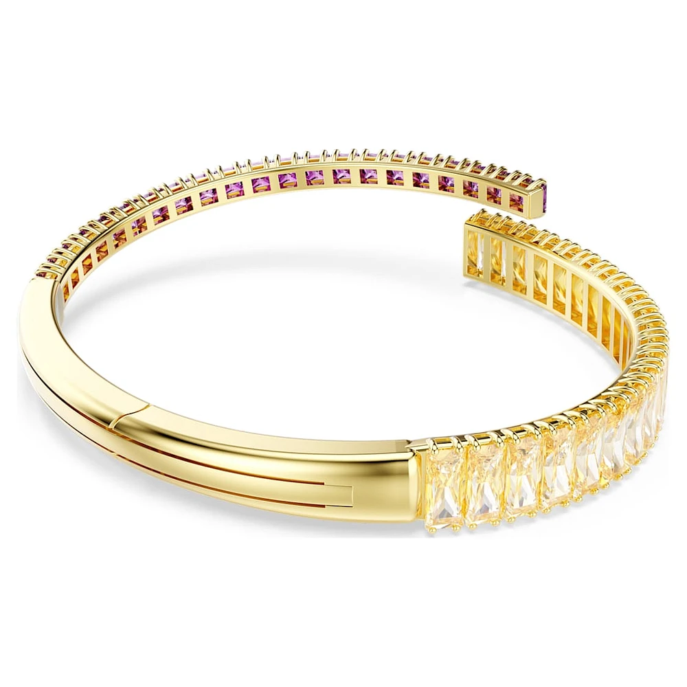 Matrix bangle, Mixed cuts, Multicolored, Gold-tone plated by SWAROVSKI