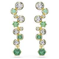 Constella drop earrings, Mixed cuts, Green, Gold-tone plated by SWAROVSKI