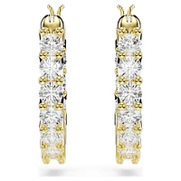 Matrix Vittore hoop earrings, Round cut, White