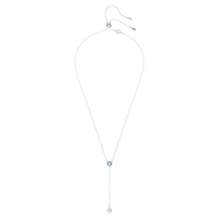 Stilla Attract Y necklace, Round cut, Blue, Rhodium plated by SWAROVSKI
