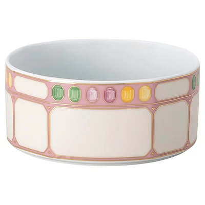 Idyllia cereal bowl, Porcelain, Crystal print motif, Gemstone, Multicolored by SWAROVSKI