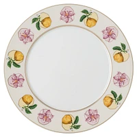 Idyllia dinner plate, Porcelain, Crystal print motif, lily citron, Multicoloured by SWAROVSKI