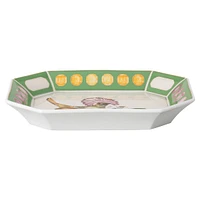 Idyllia tray, Porcelain, Crystal print motif, flycatcher, Large, Multicoloured by SWAROVSKI