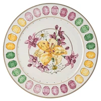 Idyllia service plate, Porcelain, Crystal print motif, bouquet, Multicoloured by SWAROVSKI