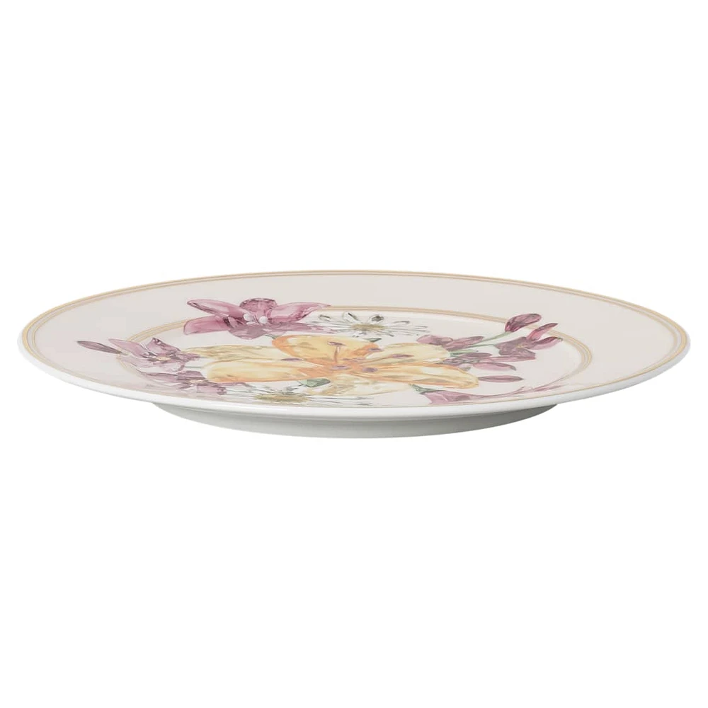 Idyllia bread plate, Porcelain, Crystal print motif, bouquet, Multicoloured by SWAROVSKI