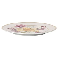 Idyllia bread plate, Porcelain, Crystal print motif, bouquet, Multicoloured by SWAROVSKI