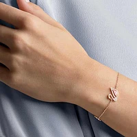 Dazzling Swan bracelet, Magnetic closure, Swan, Pink, Rose gold-tone plated by SWAROVSKI