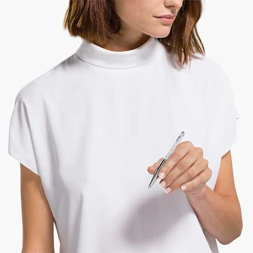 Crystalline ballpoint pen, Silver tone, Chrome plated by SWAROVSKI