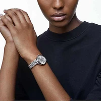 Attract watch, Swiss Made, Pavé, Metal bracelet, Silver tone, Stainless steel by SWAROVSKI