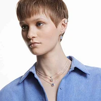 Millenia necklace, Octagon cut, Blue, Rhodium plated by SWAROVSKI