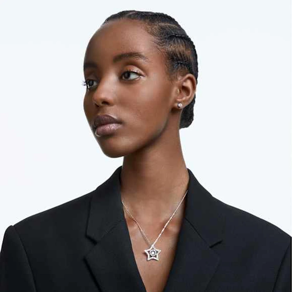 Stella set, Mixed cuts, Star, White, Rhodium plated by SWAROVSKI