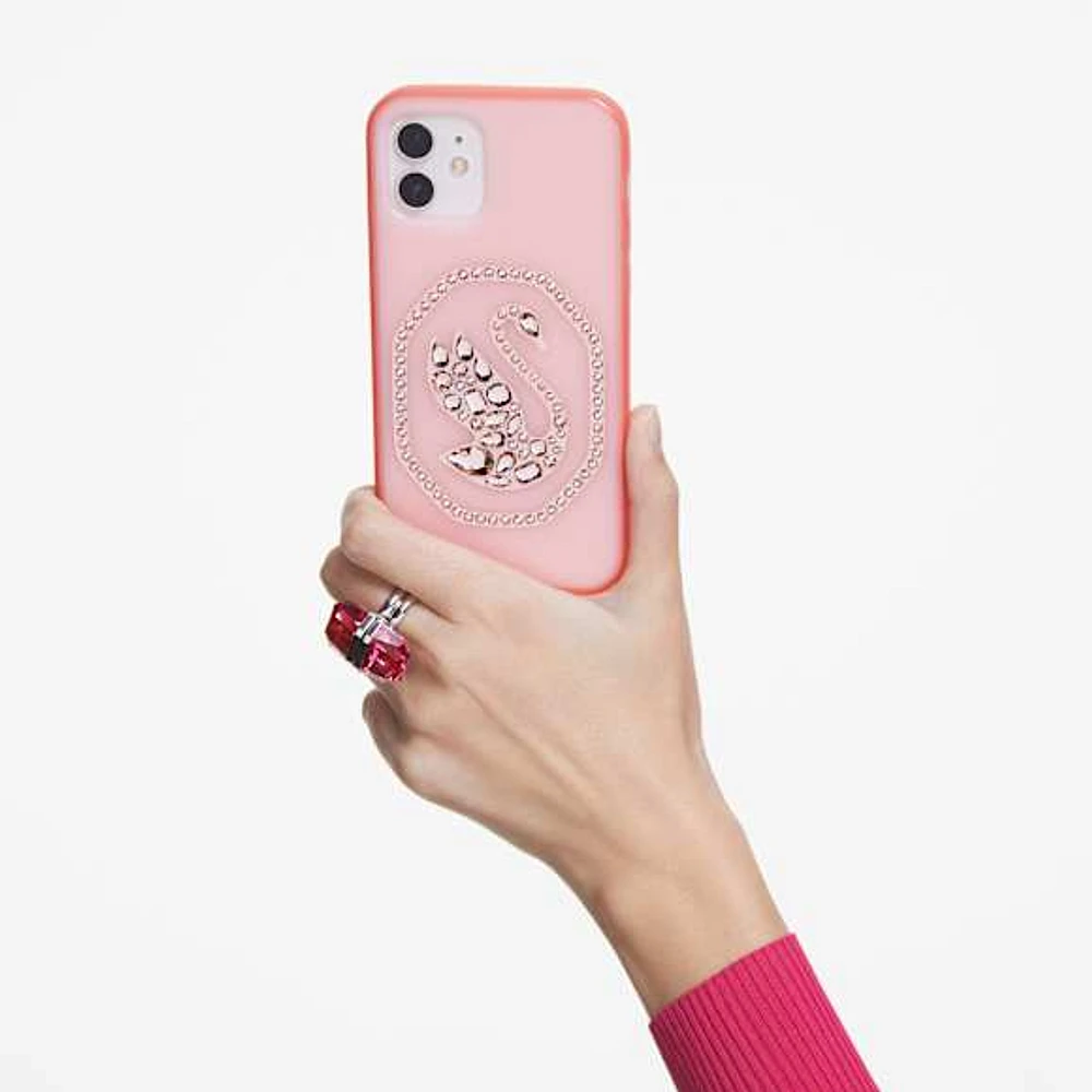 Smartphone case, Swan, iPhone® 13 Pro, Pale pink by SWAROVSKI