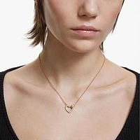Lovely necklace, Heart, White, Gold-tone plated by SWAROVSKI