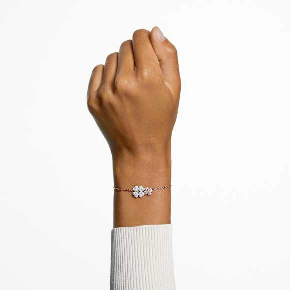 Latisha bracelet, Flower, Multicoloured, Rose gold-tone plated by SWAROVSKI