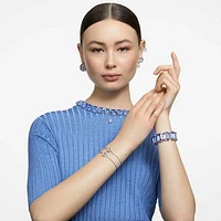 Millenia bangle, Octagon cut, Pavé, White, Rhodium plated by SWAROVSKI