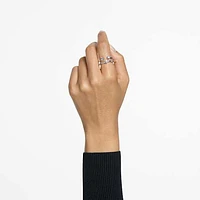 Constella ring, Set (2), Round cut, White, Rhodium plated by SWAROVSKI