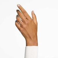 Constella ring, Set (2), Round cut, White, Rose gold-tone plated by SWAROVSKI
