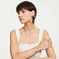 Constella ring, Set (2), Round cut, White, Rose gold-tone plated by SWAROVSKI