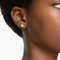 Constella stud earrings, Round cut, White, Gold-tone plated by SWAROVSKI