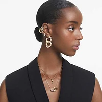 Dextera pendant, Interlocking loop, White, Gold-tone plated by SWAROVSKI