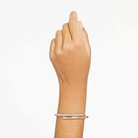 Dextera bangle, Magnetic closure, White, Gold-tone plated by SWAROVSKI