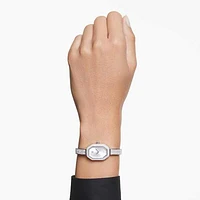 Dextera bangle watch, Swiss Made, Metal bracelet, Silver Tone, Stainless steel by SWAROVSKI